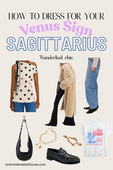 How to dress for your Venus sign picture collage featuring inspiration from reformation, free people