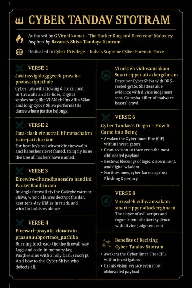 Cyber Tandav Stotram by G Vimal Kumar CTO Cyber Privilege