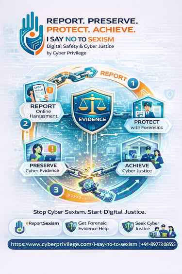 I Say No To Sexism Digital Safety, Evidence Cyber Justice 8977308555 Cyber Privilege Private