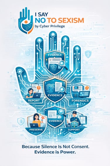 I Say No To Sexism Digital Safety, Evidence Cyber Justice Initiative By Cyber Privilege 8977308555