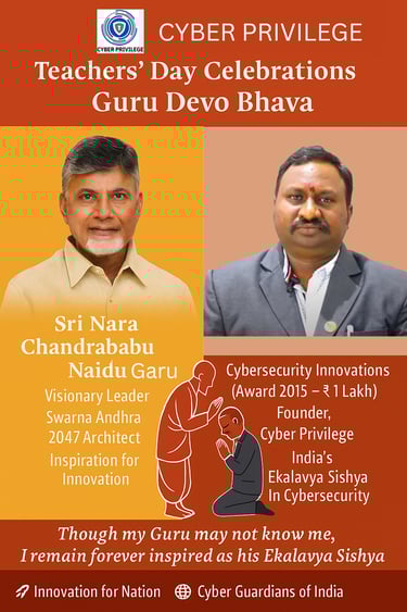 Teachers Day Celebrations at Cyber Privilege Sri Nara Chandrababu Naidu Garu  Swarna Andhra Vision 2047 Ekalavya Sishya vimal