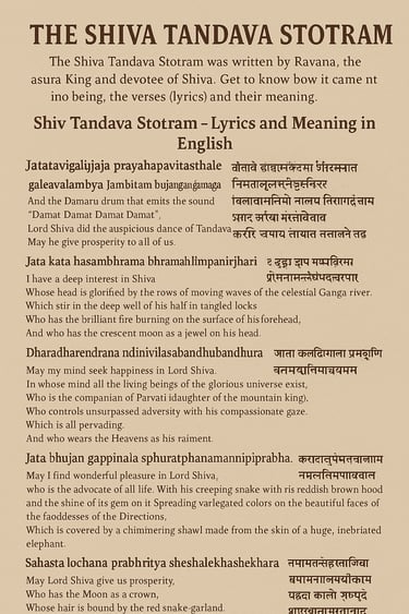 The Shiva Tandava Stotram was written by Ravana, the asura King and devotee of Shiva. Get to know Cyber Privilege