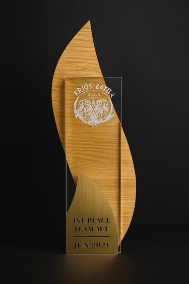 Trophée bois plexi gravure et découpe laser