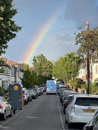 Concept image with Rainbow for the console table