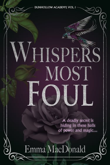 Book cover: Whispers Most Foul by Emma MacDonald