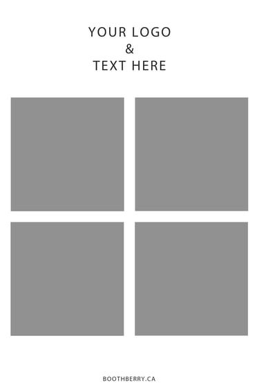 print layout with 4 photos and design on the top