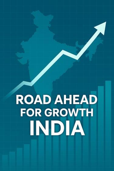 India’s economic growth: futuristic city skyline, stock market trends, and business innovation.