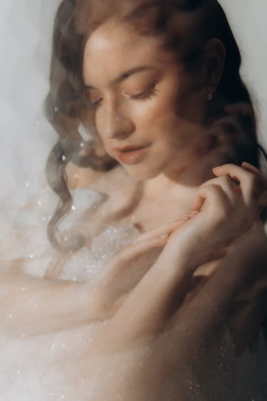 A woman with a bride dress.