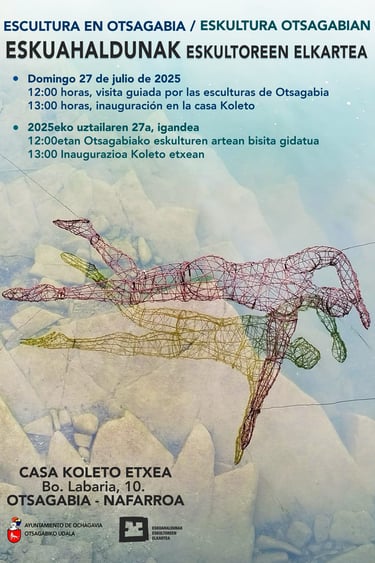 Cartel de escultura en Otsagabia