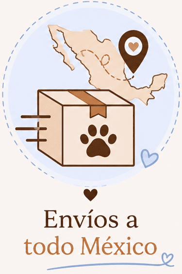 Ilustración para el envío de artículos para mascotas en todo México.