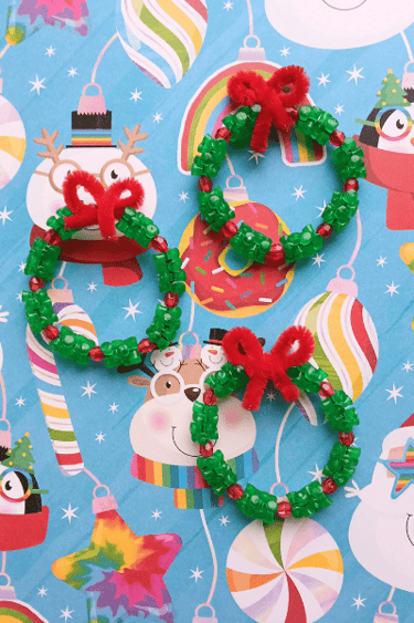 Christmas Wreath decorations using Chanelle stems and beads