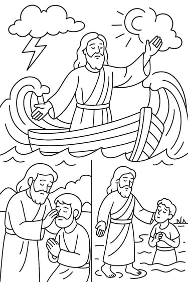 miracles of jesus coloring page