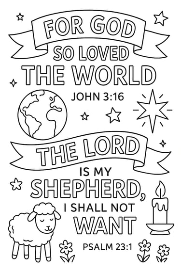 versesand copywork coloring page