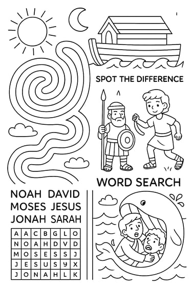 christian activities and games coloring page