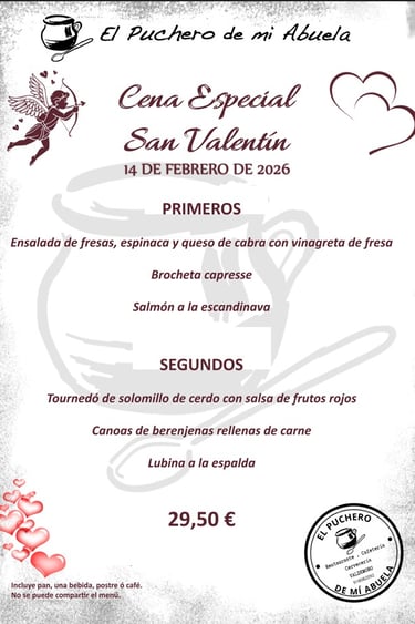 cena romántica San Valentin