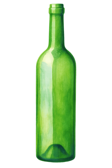 Eine grüne Glasflasche