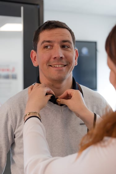 Client de la vidéaste léa olivier de chez louvel en tournage de film d'entreprise