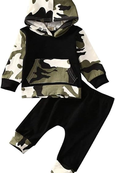 Dark camo baby hoody and pants set