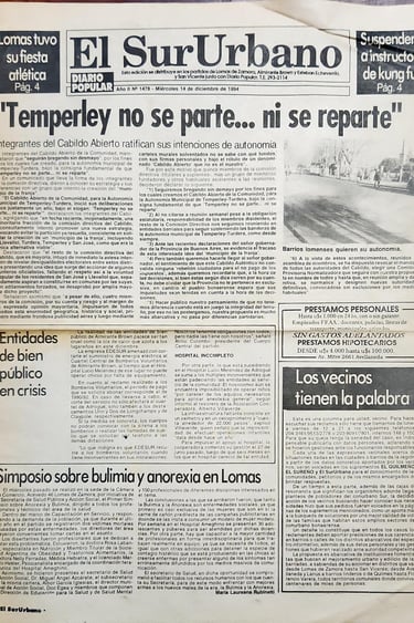 Diario Popular SurUrbano 14/12/1994 - Temperley no se parte