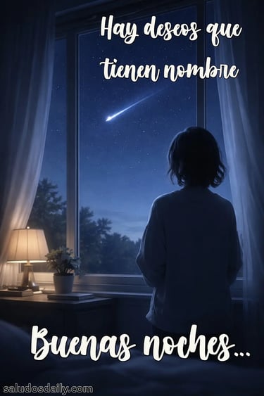 Persona observando una estrella fugaz desde una ventana durante la noche, cielo azul profundo i