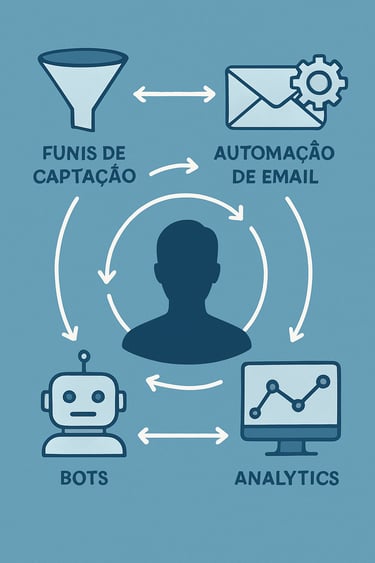 Diagrama-fluxo-complexo-mostrando-diferentes-sistemas-conectados-funis-captação-automação-email-bots