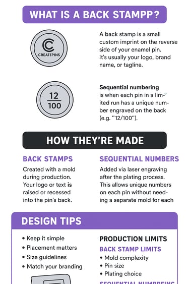 How to Add Sequential Numbering and Back Stamp in Your Pin Design