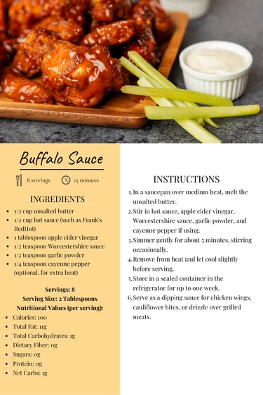 a recipe for buffalo wings with a recipe