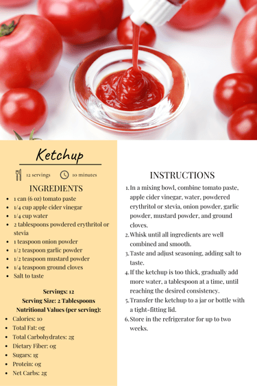a recipe for ketchup with a ketchup of ketchup