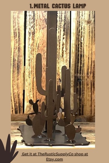 A metal cactus lamp
