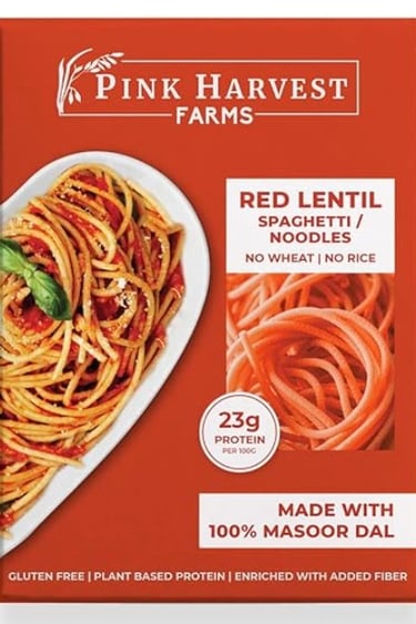 pink harvest red lentil spaghetti