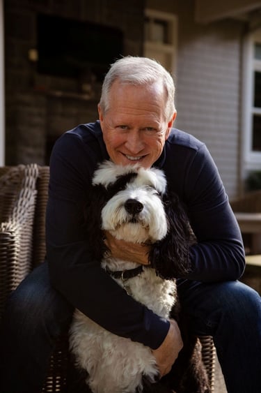 David Gallagher with his dog