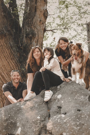 Seance photo d'une famille