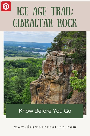 a rock formation with the words ice age trail: Gibraltar Rock