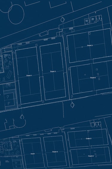 blueprint of padel club which shows 4 outdoor padel courts