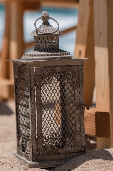 rustic brown lantern included in package