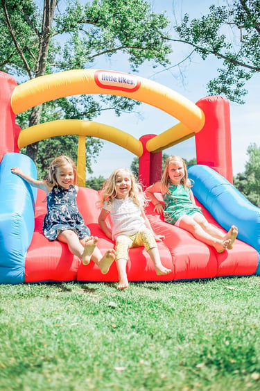 Little Tikes Jump 'n Slide Inflatable Bouncer Includes Heavy Duty Blower With GFCI, Stakes, Repair P