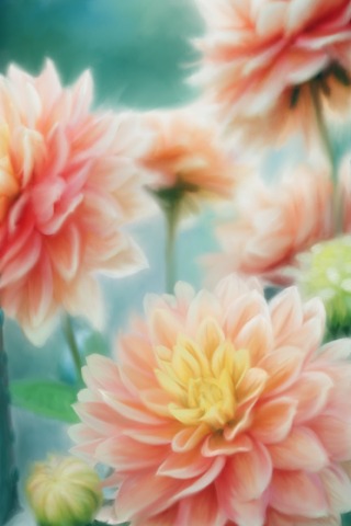 digital painting of pastel flowers