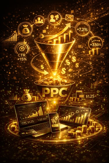 Amazon fba listing optimization and sales conversion system showing PPC, funnel strategy, and revenue growth