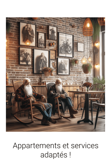 a man sitting in a rocking chair with a dog