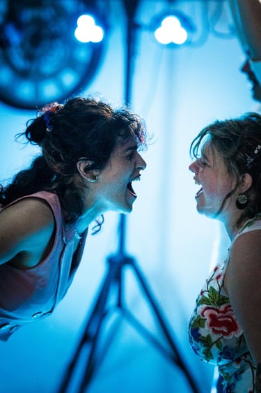 Deux femmes qui crient lors d'une chanson