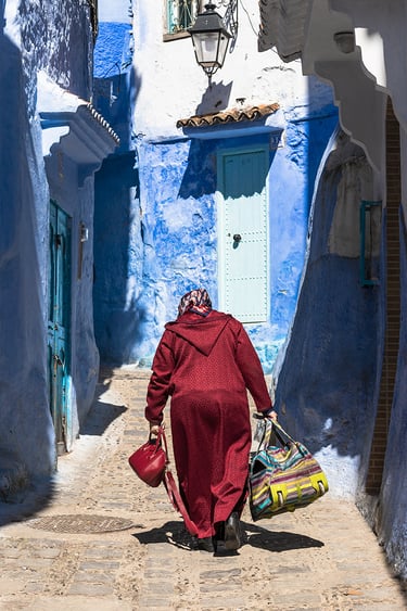 MAROC Chefchaouen retour du marché
