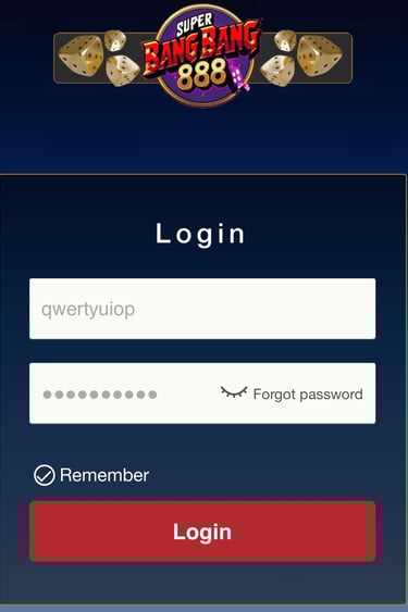 login sample image for superbangbang888