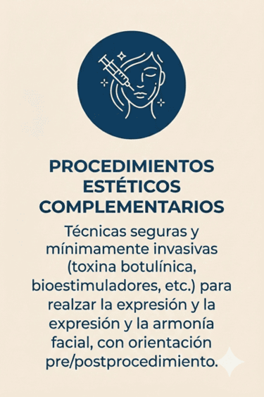 Descripción de servicio de procedimientos estéticos complementarios
