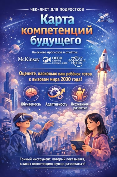 Карта компетенций будущего для подростков — чек-лист 22 навыков 2030 года, McKinsey OECD WEF