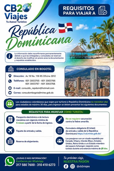 REQUISITOS PARA VIAJAR A REPUBLICA DOMINICANA 
