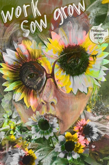 Digital collage - self portrait as Little Weed