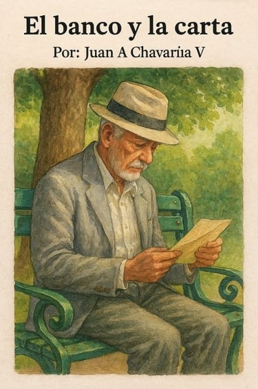 Anciano en banco leyendo carta no enviada: símbolo de amor retenido, memoria íntima 