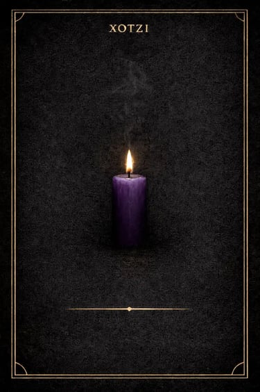 tarjeta ritual con vela morada