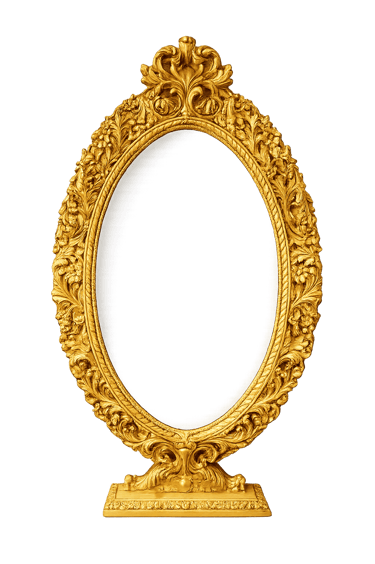 Luxury Gold Oval Carved Mirror Frame – Royal Teakwood Furniture Saharanpur