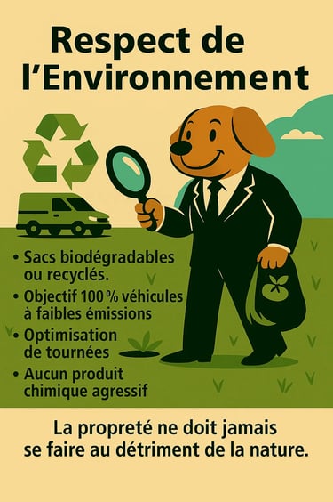 Infographie éthique et environnement – sacs biodégradables et véhicules à faibles émissions